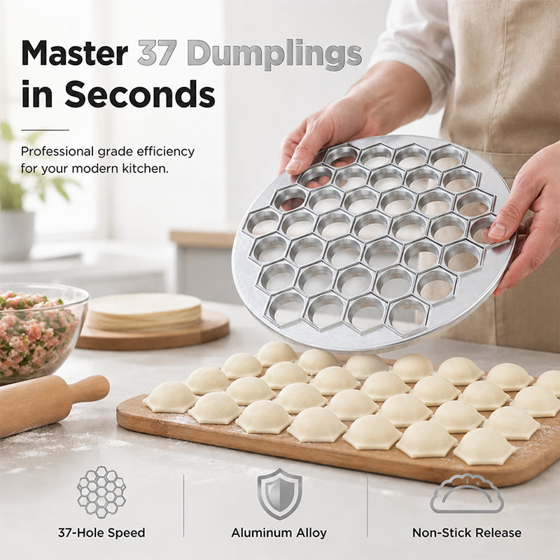 🥰 SLUTTSALG – 50 % RABATT 🥟 Dumplingform med 37 hull – Lag 37 dumplings på én gang